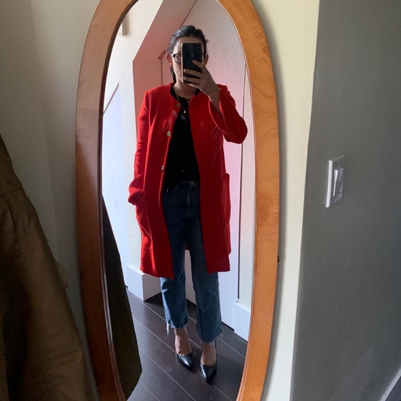 Zara Red Seasonal Transitional Coat